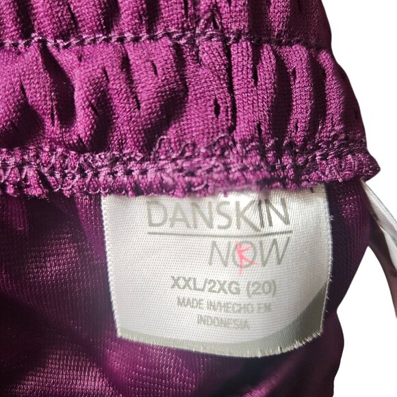 Danskin Now XXL Womens Athletic Pants Purple W/ Pink White Side Stripes 100% Pol - Picture 5 of 6